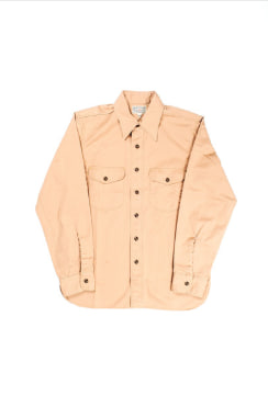 Beige Herringbone Work Shirt